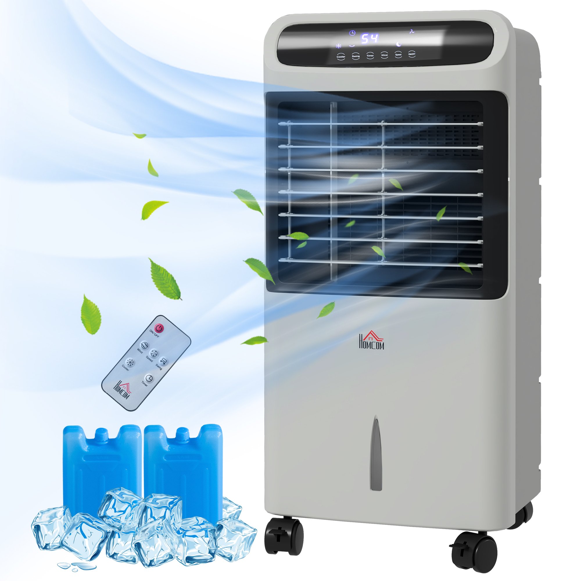3-In-1 Ice Cooling Fan, Mobile Evaporative Air Cooler with Remote ...