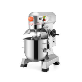 VEVOR Commercial Food Mixer 30Qt 1100W 3 Speeds Adjustable 105/180/408 RPM Heavy Duty 110V with Stainless Steel Bowl Dough Hooks Whisk Beater for