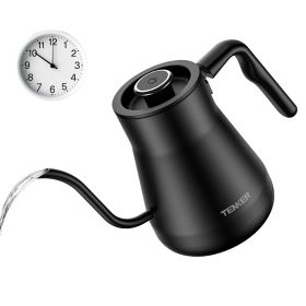 Gooseneck Electric Kettle With Temperature Control For Pour Over Coffee & Tea, Quick Heating, Hot Water Boiler, 1200W,Banned Platforms Amazon Tem (Option: Black)