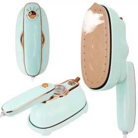 1200W Foldable Handheld Clothes Iron Steamer With Wet Dry Ironing Mode Portable Garment Steamer Travel Clothing Wrinkles Remover With Temperature (Option: Blue)