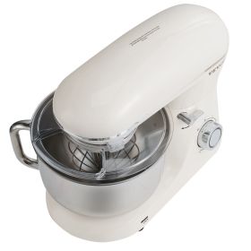 VEVOR Stand Mixer, 6 QT Dough Mixer, 660W 6 + P Speeds Tilt-head Food Mixer with Stainless Steel Bowl, Dough Hook, Wire Whip, Flat Beater, Scrape (Capacity: 6.2 L, Color: Off White)