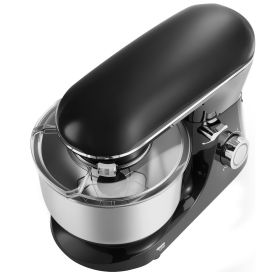 VEVOR Stand Mixer, 6 QT Dough Mixer, 660W 6 + P Speeds Tilt-head Food Mixer with Stainless Steel Bowl, Dough Hook, Wire Whip, Flat Beater, Scrape (Capacity: 6.2 L, Color: Black)